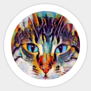 Bright-Eyed floppy cat Sticker